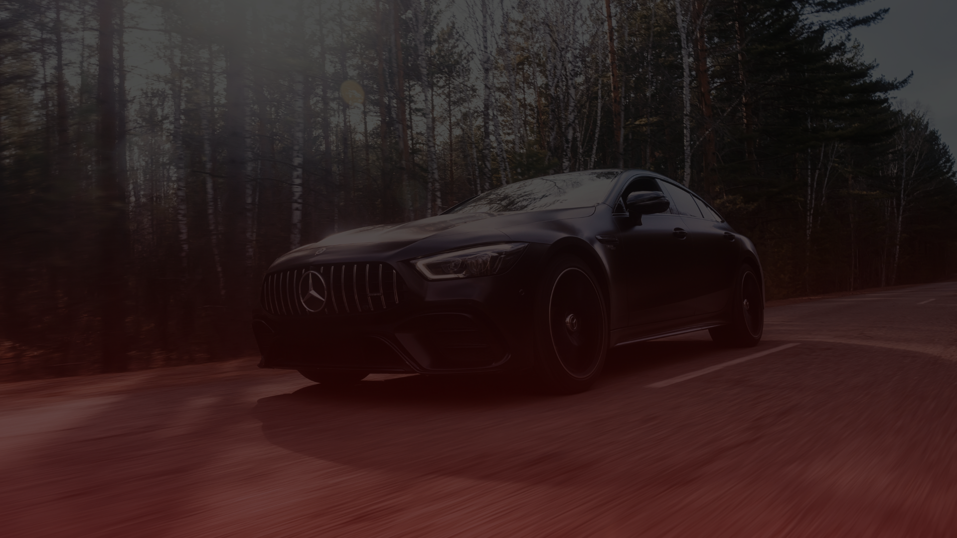 A sleek black sports car, possibly a Mercedes tuned by a top mechanic in Scarborough, glides along a forest road. Sunlight filters through the trees, casting soft shadows as the dense woods blur past, enhancing the sense of speed and elegance. EuroMechanic | Redline Automotive | Top Reviewed Auto Repair Shop in Scarborough | Visit redlineautomotive.ca
